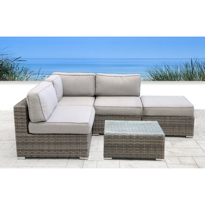 Joss & Main Frissell Resort Grade Fully Assembled 5 Piece Rattan